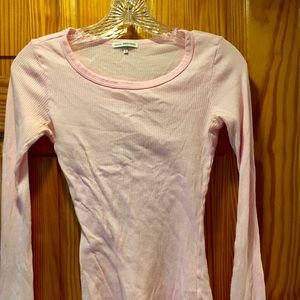 James Perse ribbed long sleeved pink tee